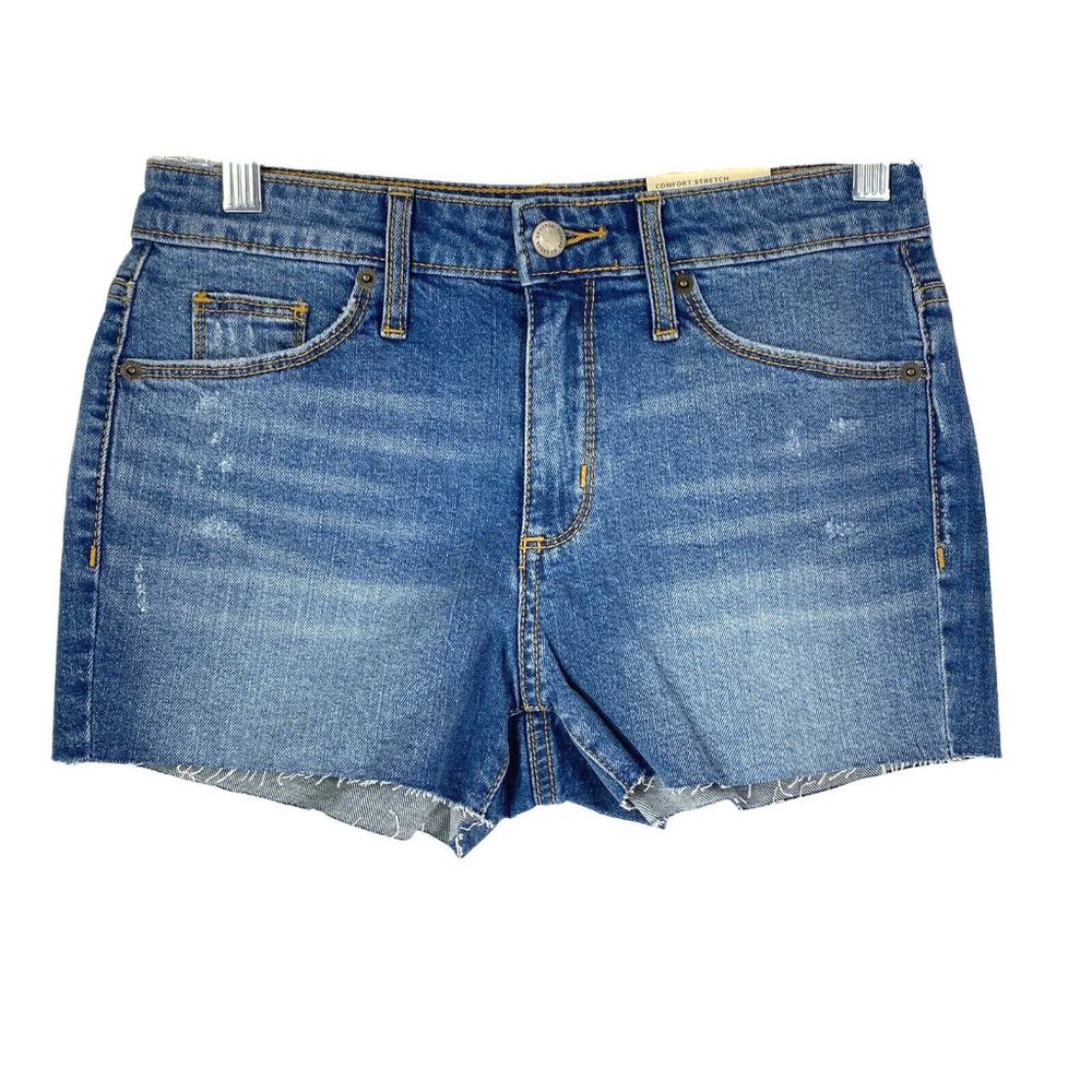 Universal Thread 2 Shorts Denim High Rise Shortie Jean Cutoff Medium Wash Blue